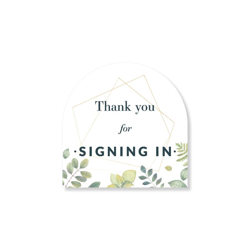 4x4 Arched Sign - Signing In - Botanical - All Things Real Estate