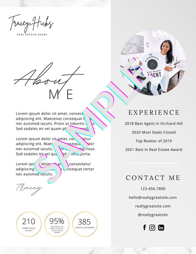 About Me Flyer - Canva Editable Template - All Things Real Estate
