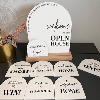 Arched Welcome Open House Sign - Kit No.1 - All Things Real Estate