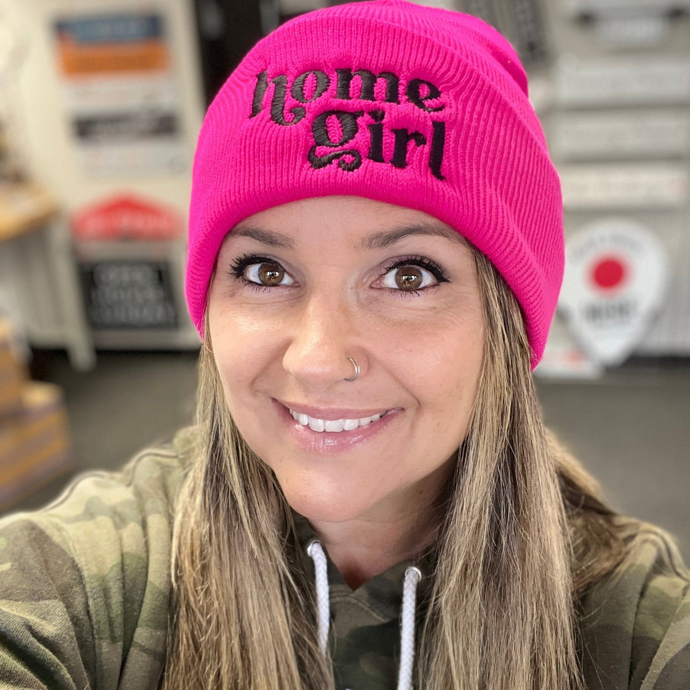 Beanie - Home Girl - Neon Pink - All Things Real Estate