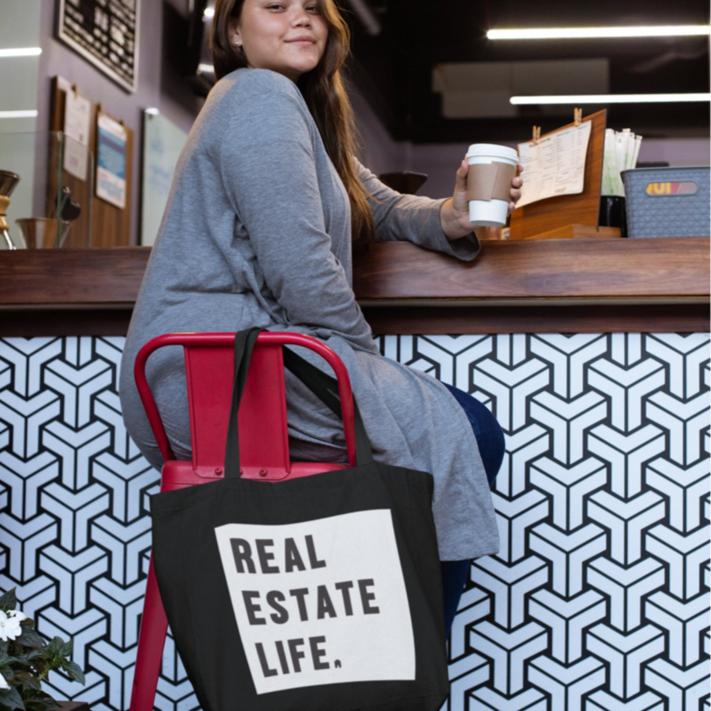 Canvas Tote - Real Estate Life - Black - All Things Real Estate