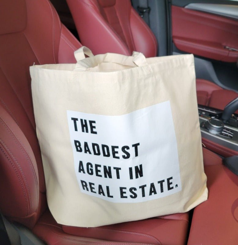 Canvas Tote - The Baddest Agent in Real Estate - Natural - All Things Real Estate