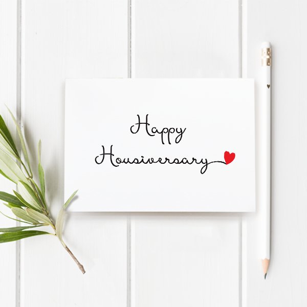 Celebration Cards - Happy Housiversary - Cursive with a heart - All Things Real Estate