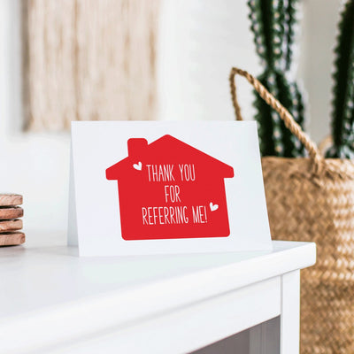 Celebration Cards - Thank You for Referring Me! - Red - All Things Real Estate