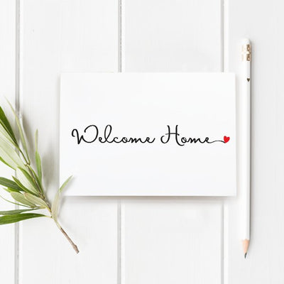 Celebration Cards - Welcome Home - Cursive with a heart - All Things Real Estate