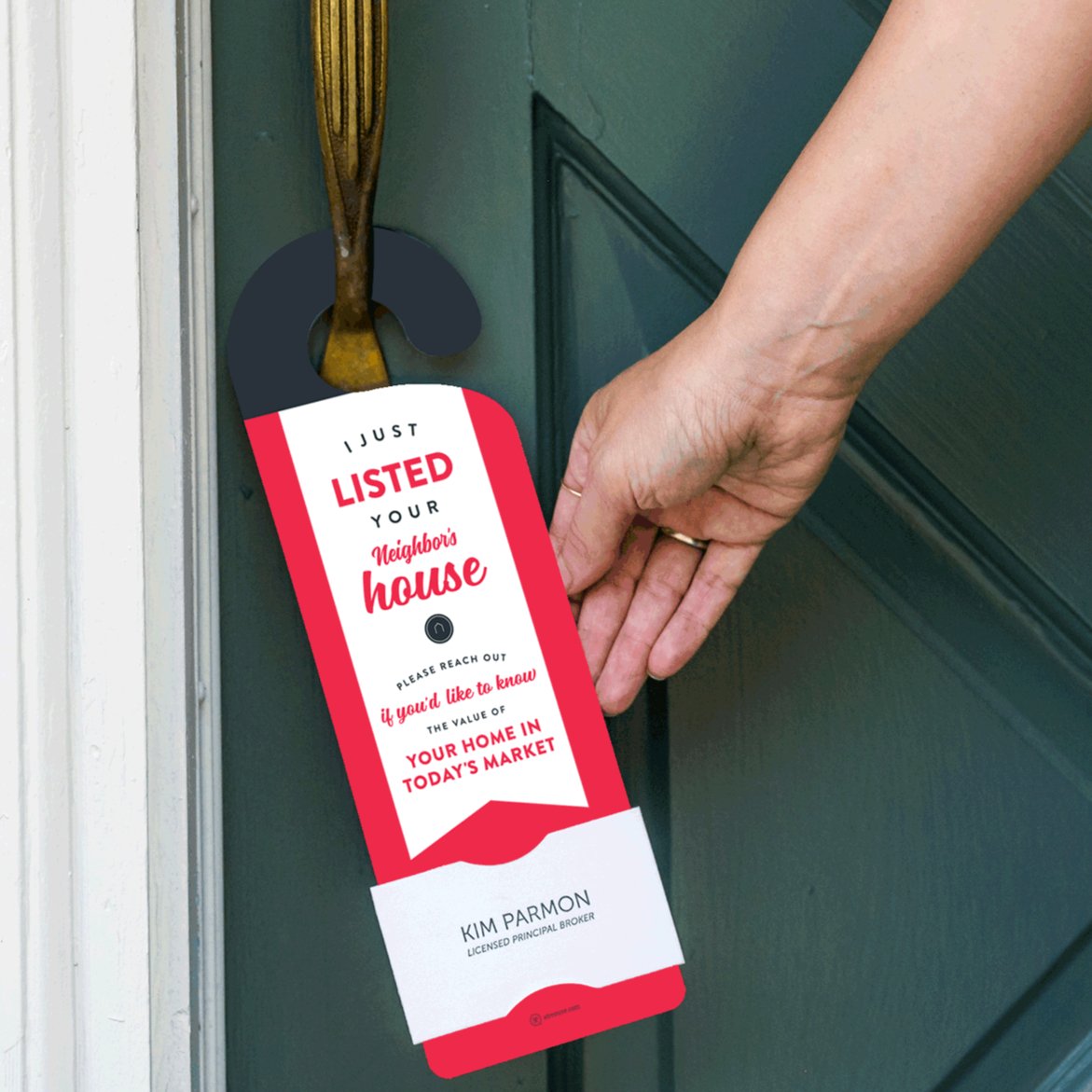 Door Hanger - Just Listed - Red - All Things Real Estate