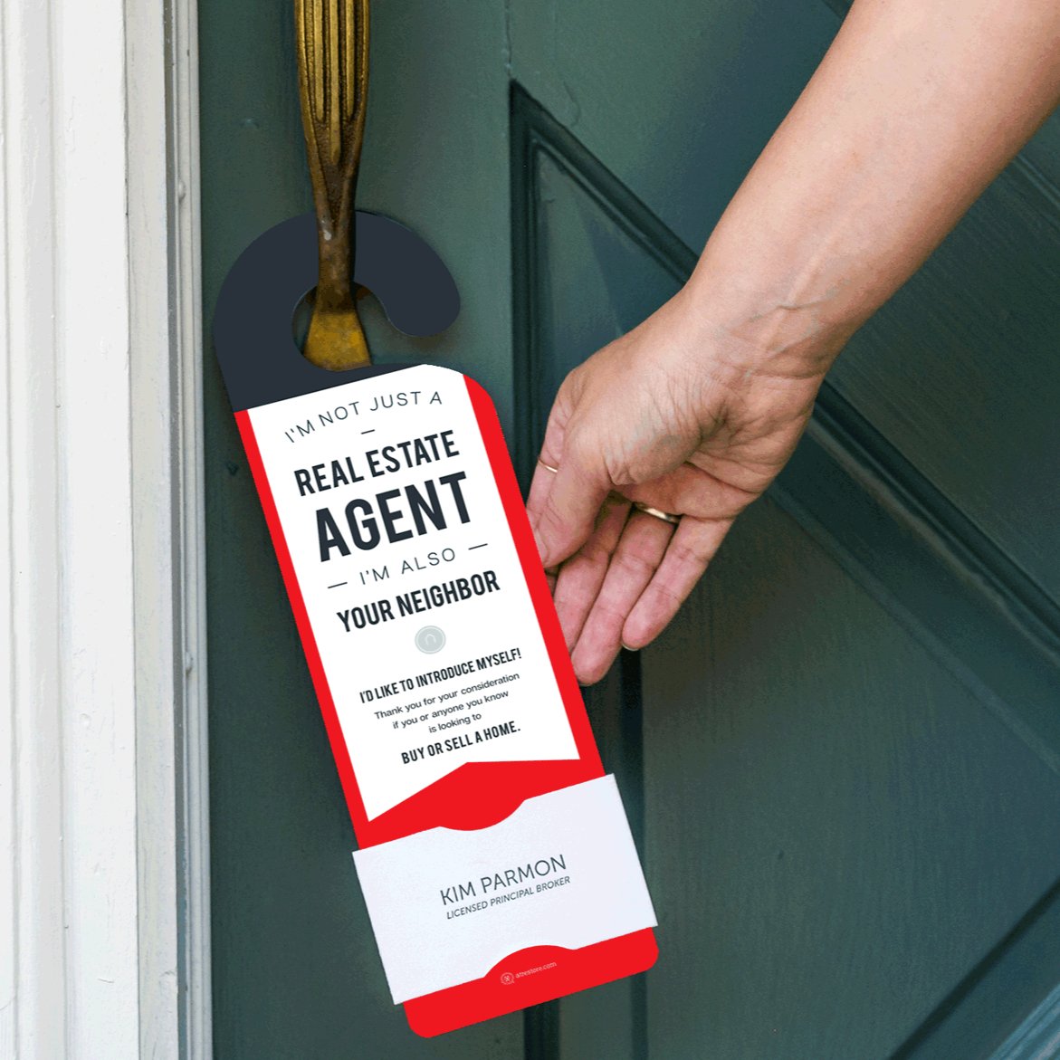 Door Hanger - Neighborhood Agent No.1 - Red - All Things Real Estate