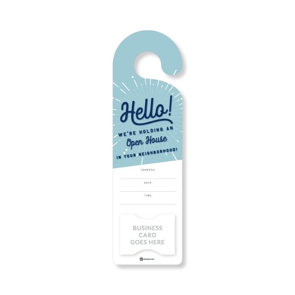 Door Hanger - Open House - Blue - All Things Real Estate