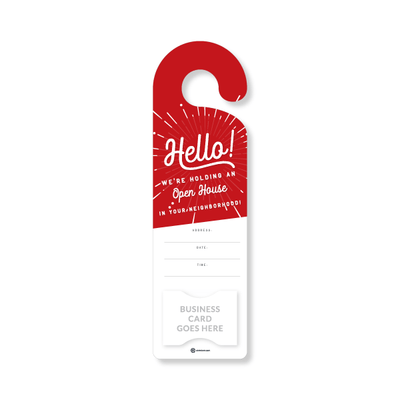 Door Hanger - Open House - Red - All Things Real Estate