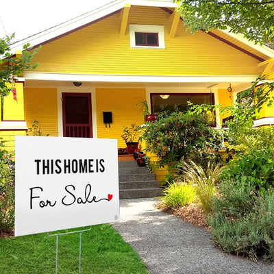 For Sale - Cursive with a heart - Yard Sign - All Things Real Estate