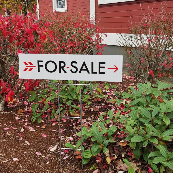 For Sale - White w Red Arrow - All Things Real Estate