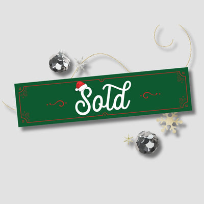 Holiday Sign - Sold Santa Hat- Green - All Things Real Estate