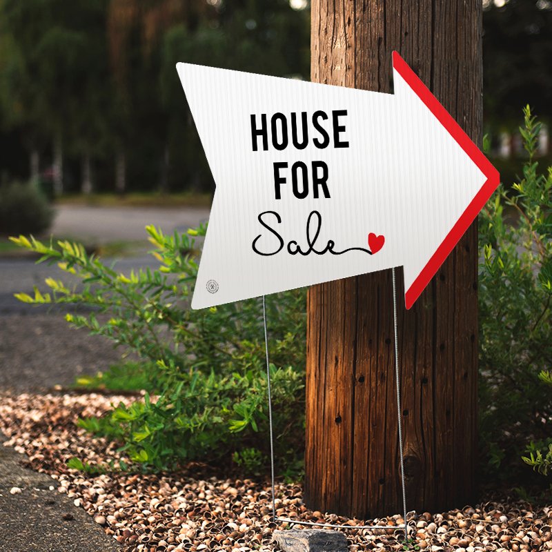 House for Sale (Cursive) Arrow - All Things Real Estate