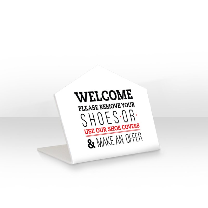House Shape Shoe Sign - Welcome - All Things Real Estate