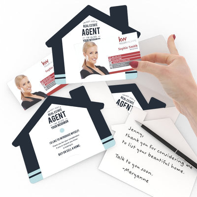 House shaped Notecards - Neighborhood Agent - All Things Real Estate