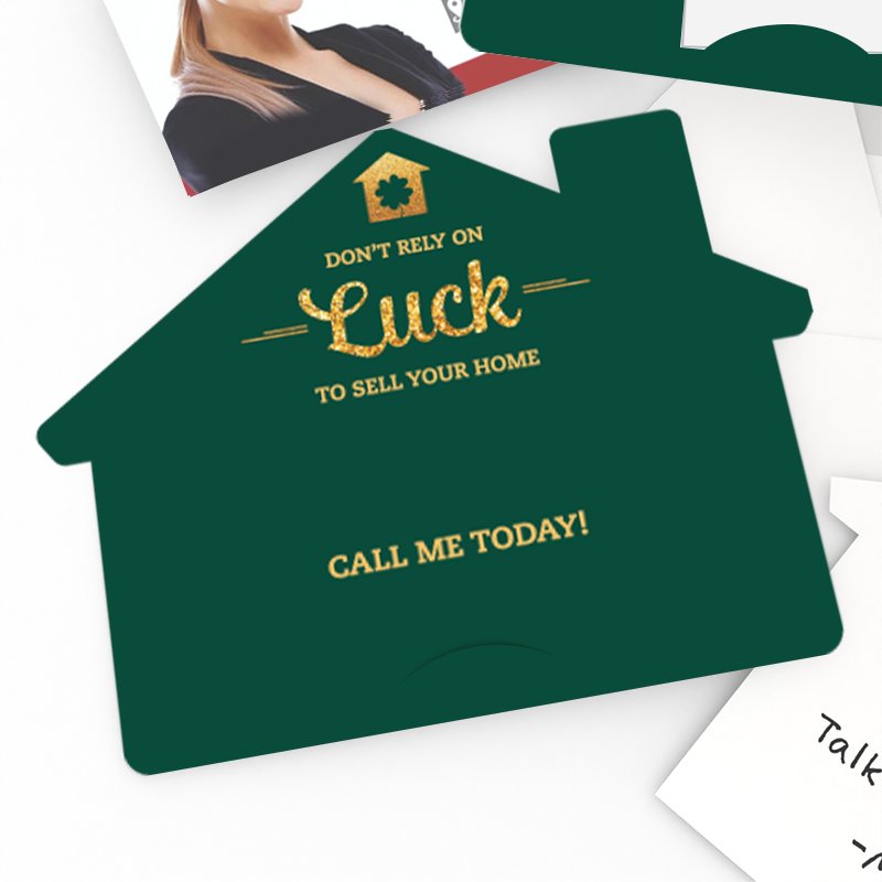House-Shaped Notecards - St. Patricks - Don't Rely on Luck - All Things Real Estate
