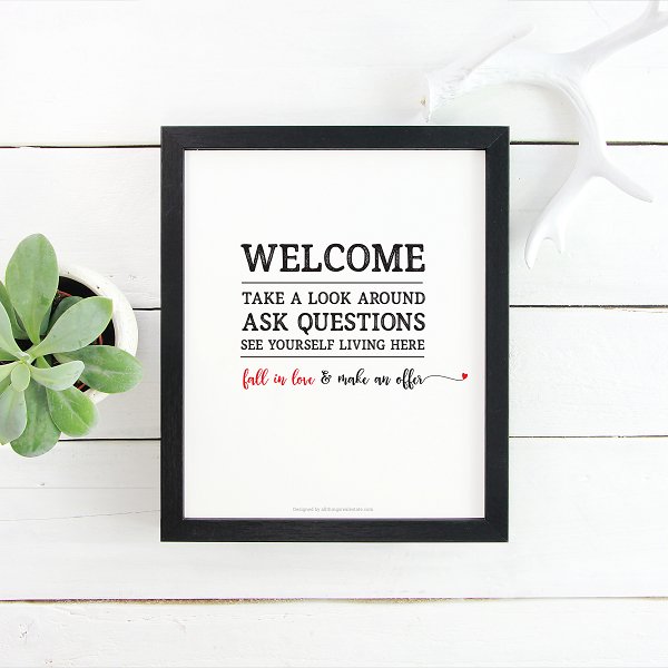 Listing Welcome Sign No.2 - Downloadable - All Things Real Estate