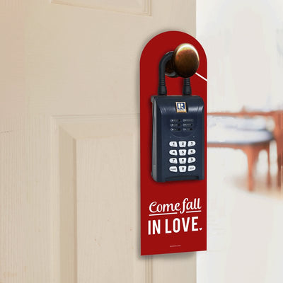 Lockbox Door Protector - Come Fall in Love- Red - All Things Real Estate