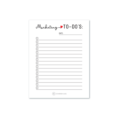 Marketing To-Do's Notepad - Cursive with a Heart - Small - All Things Real Estate