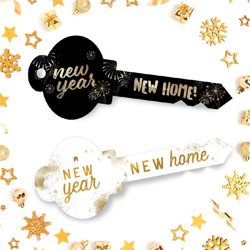 New Year, New Home! - Key Shaped Testimonial Prop™ - All Things Real Estate
