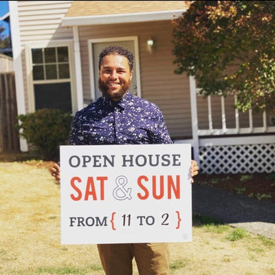 Open House SAT & SUN From { ___ to ___ } - Yard Sign - All Things Real Estate