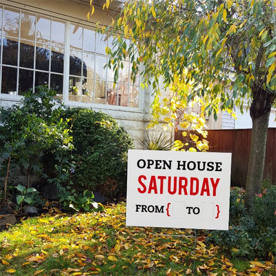 Open House Saturday From { ___ to ___} - Yard Sign - All Things Real Estate