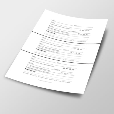 Open House Sign in Sheet - Downloadable - All Things Real Estate