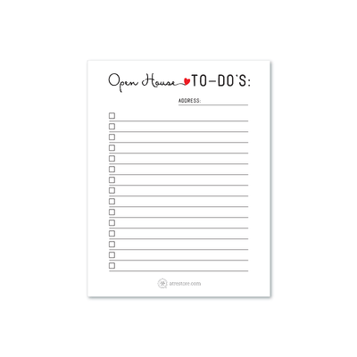 Open House To-Do's Notepad - Cursive with a Heart - Small - All Things Real Estate