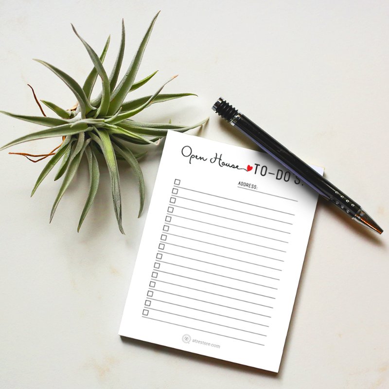 Open House To-Do's Notepad - Cursive with a Heart - Small - All Things Real Estate