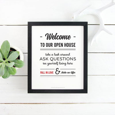 Open House Welcome Sign No.10 - Downloadable - All Things Real Estate