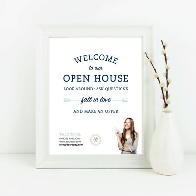 Open House Welcome Sign No.2 - Canva Editable Template - All Things Real Estate