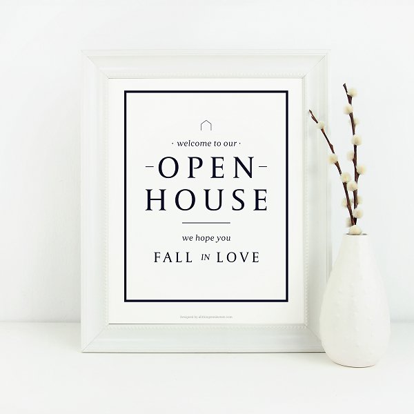 Open House Welcome Sign No.3 - Downloadable - All Things Real Estate
