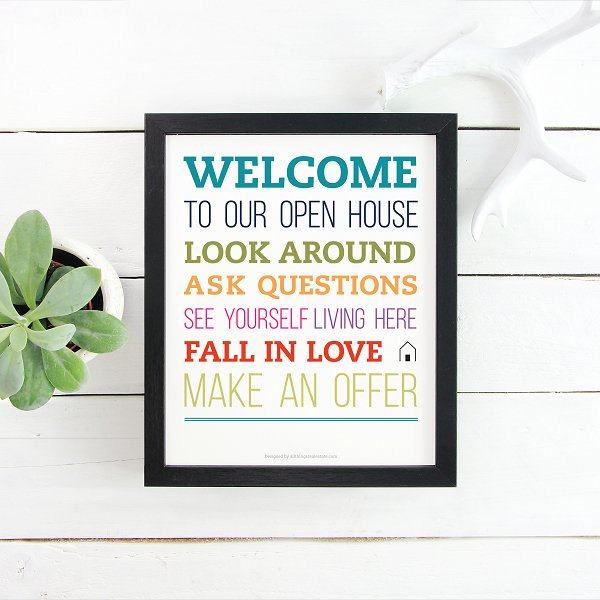 Open House Welcome Sign No.8 - Downloadable - All Things Real Estate