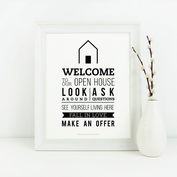 Open House Welcome Sign No.9 - Downloadable - All Things Real Estate