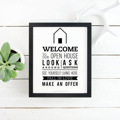 Open House Welcome Sign No.9 - Downloadable - All Things Real Estate