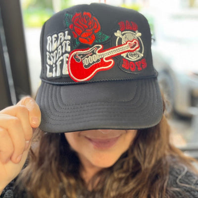 Patch Foam Trucker Hat - Real Estate Life - Guitar - Rose - All Things Real Estate