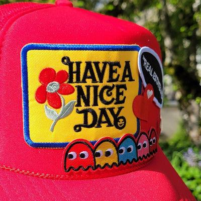 Patch Foam Trucker Hat - Real Estate Life. - Pac Man Ghosts - Have a Nice Day - Hearts - All Things Real Estate