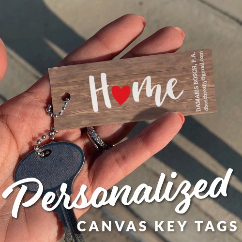 Personalized Canvas Key Tags - All Things Real Estate