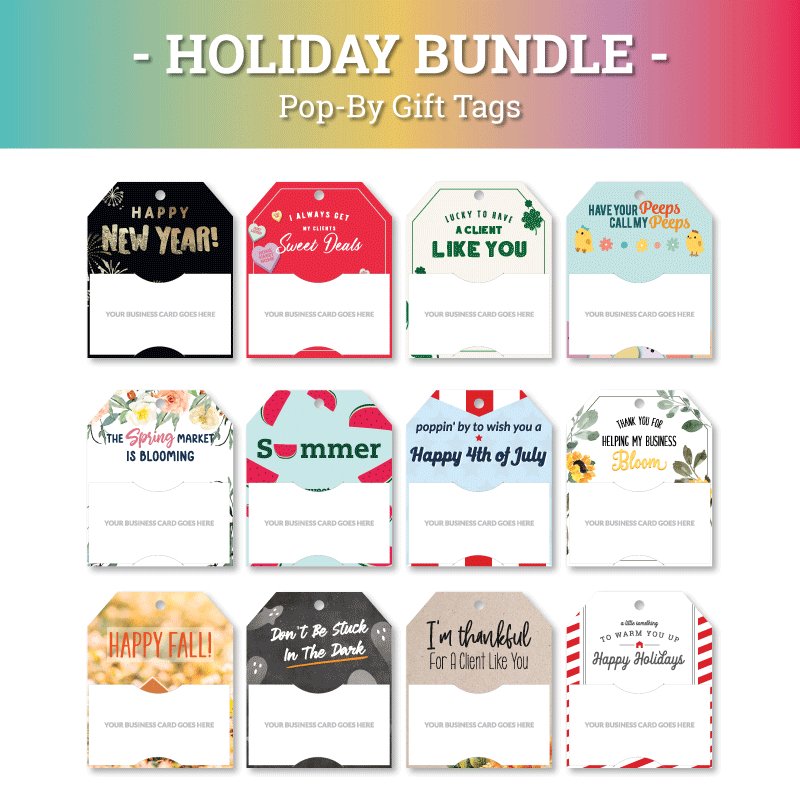 Pop-By Gift Tag Bundle - 12 months of Pop-bys - All Things Real Estate