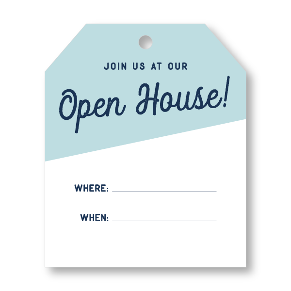 Pop-By Gift Tags - Open House - Blue - All Things Real Estate