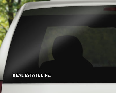 Real Estate Life.™ - White Vinyl Transfer Decal - 9" - All Things Real Estate