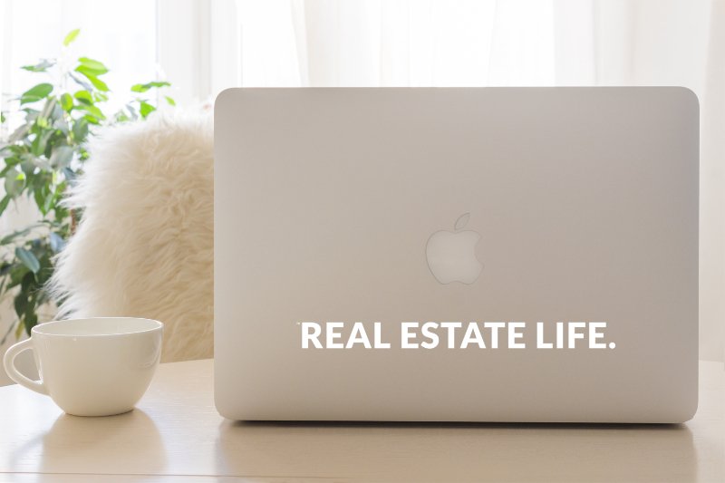 Real Estate Life.™ - White Vinyl Transfer Decal - 9" - All Things Real Estate