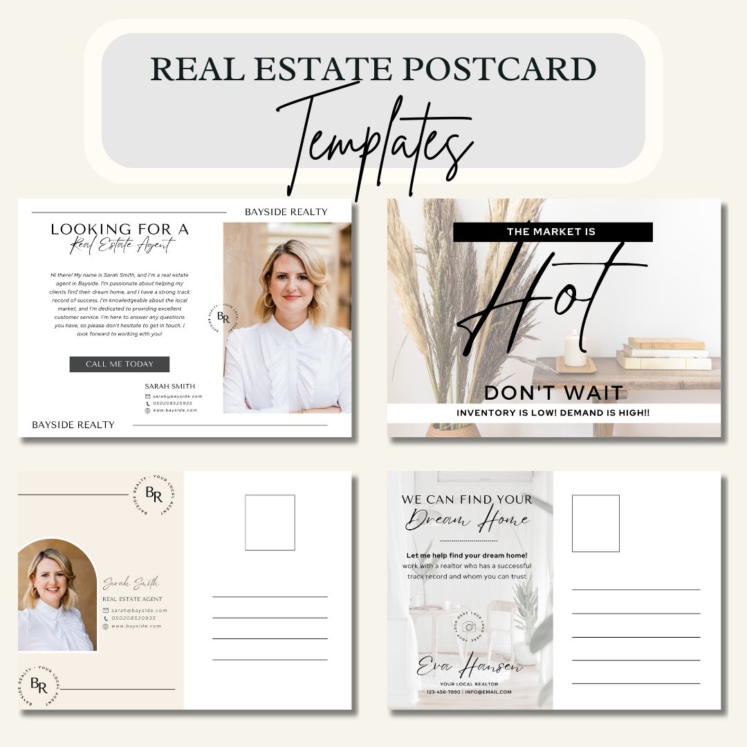 Real Estate Postcards 5x7 - Canva Editable Templates - All Things Real Estate