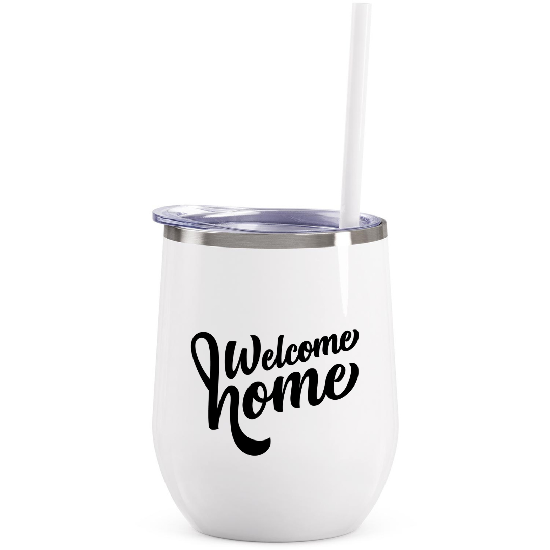 Wine Tumbler - Welcome Home - White – All Things Real Estate