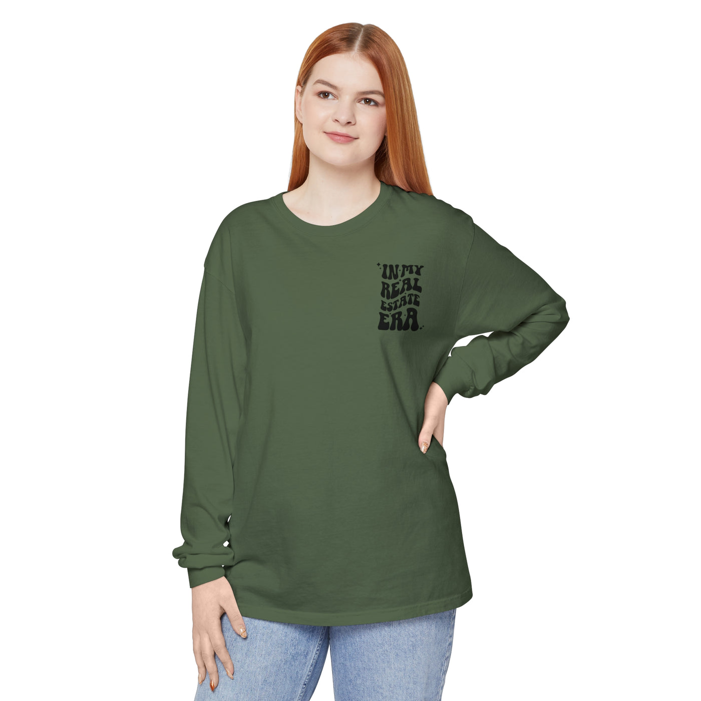 Long Sleeve Unisex Comfort Colors T-Shirt - In My Real Estate Era