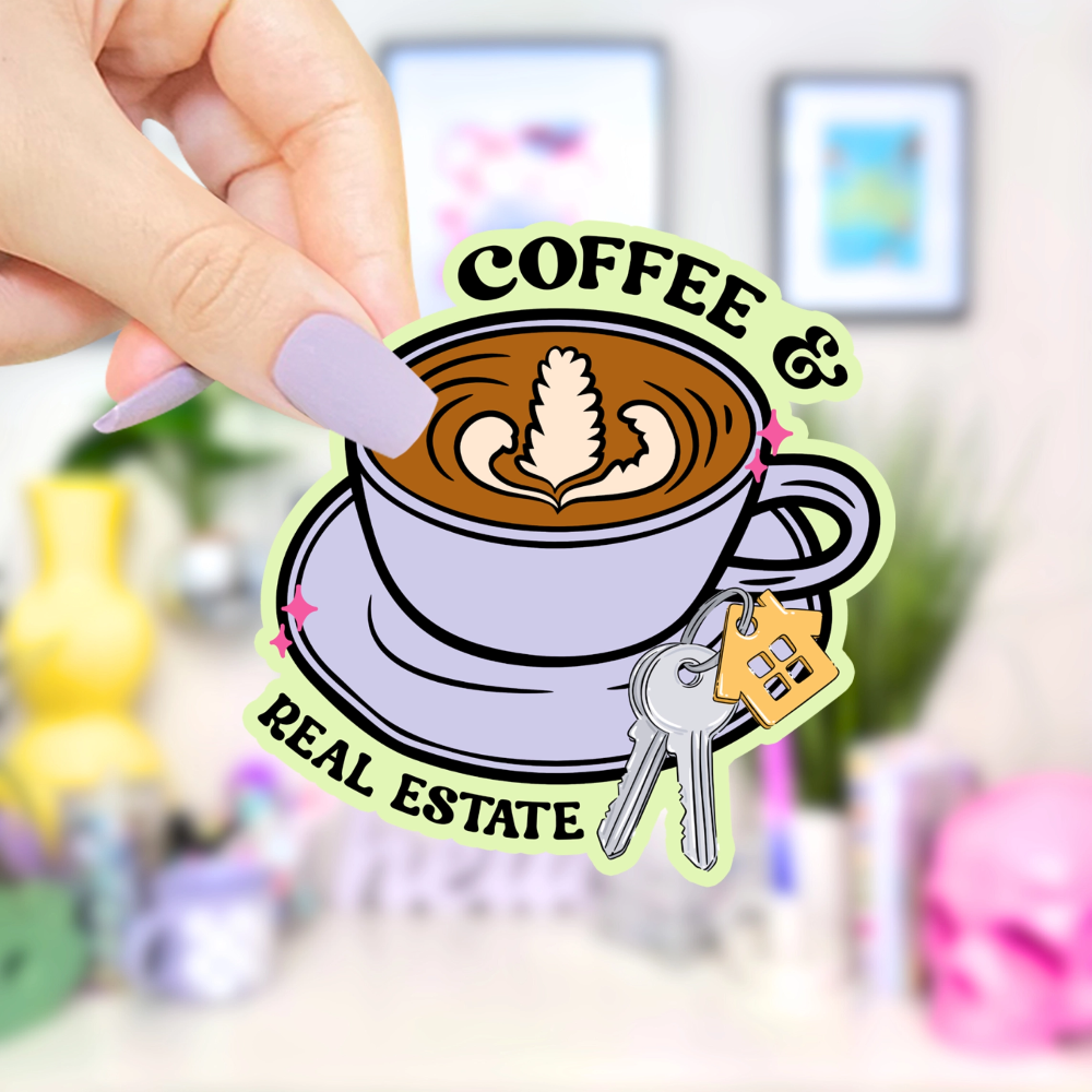 Coffee & Real Estate - Vinyl Sticker