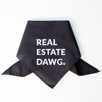 Dog Bandana - Real Estate Dawg. (Black)