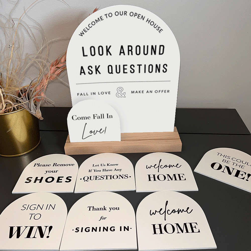 Arched Welcome Open House Sign - Kit No.2