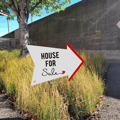 House for Sale (Cursive) Arrow