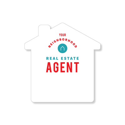 House Shape Agent Sign 4x5 - Neighborhood Agent - Turq & Red
